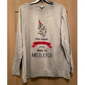 What Happens Under The Mistletoe Stays Under The Mistletoe sweater size 18/20